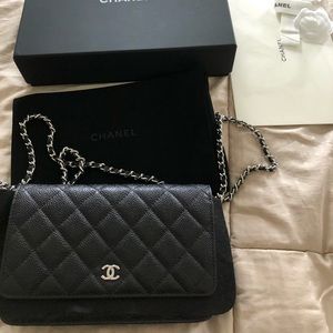 Chanel woc in black caviar leather